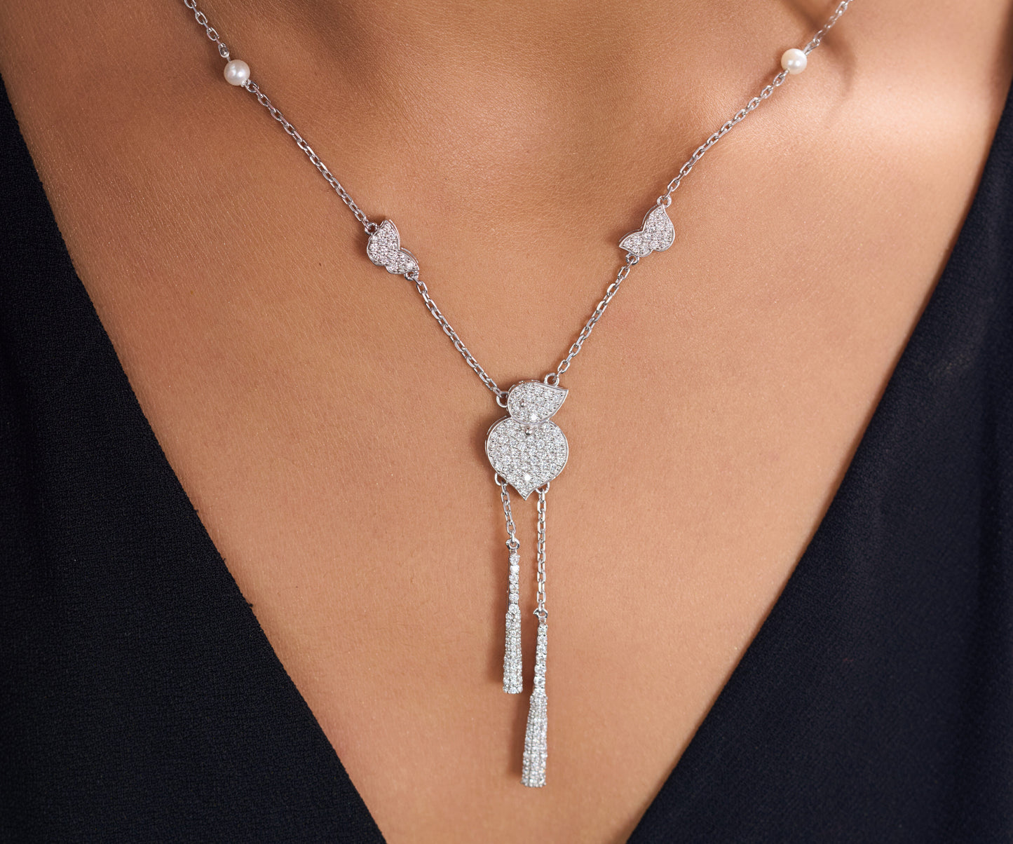 The “Flutter & Dew” Butterfly Necklace