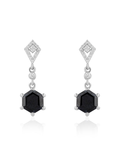 The Midnight Hexagon Earrings