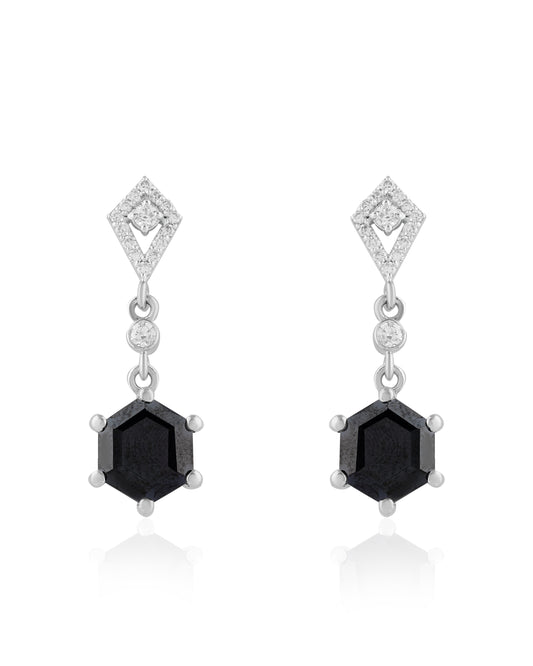 The Midnight Hexagon Earrings