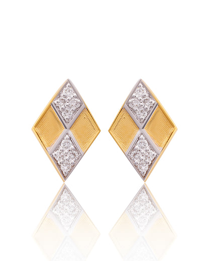 Gilded Prism Solitaire Earrings