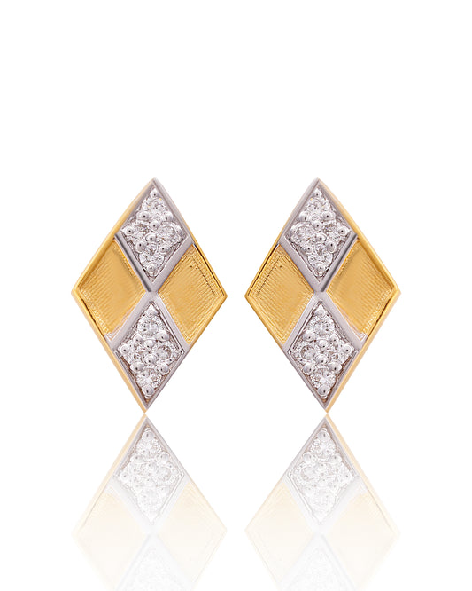 Gilded Prism Solitaire Earrings