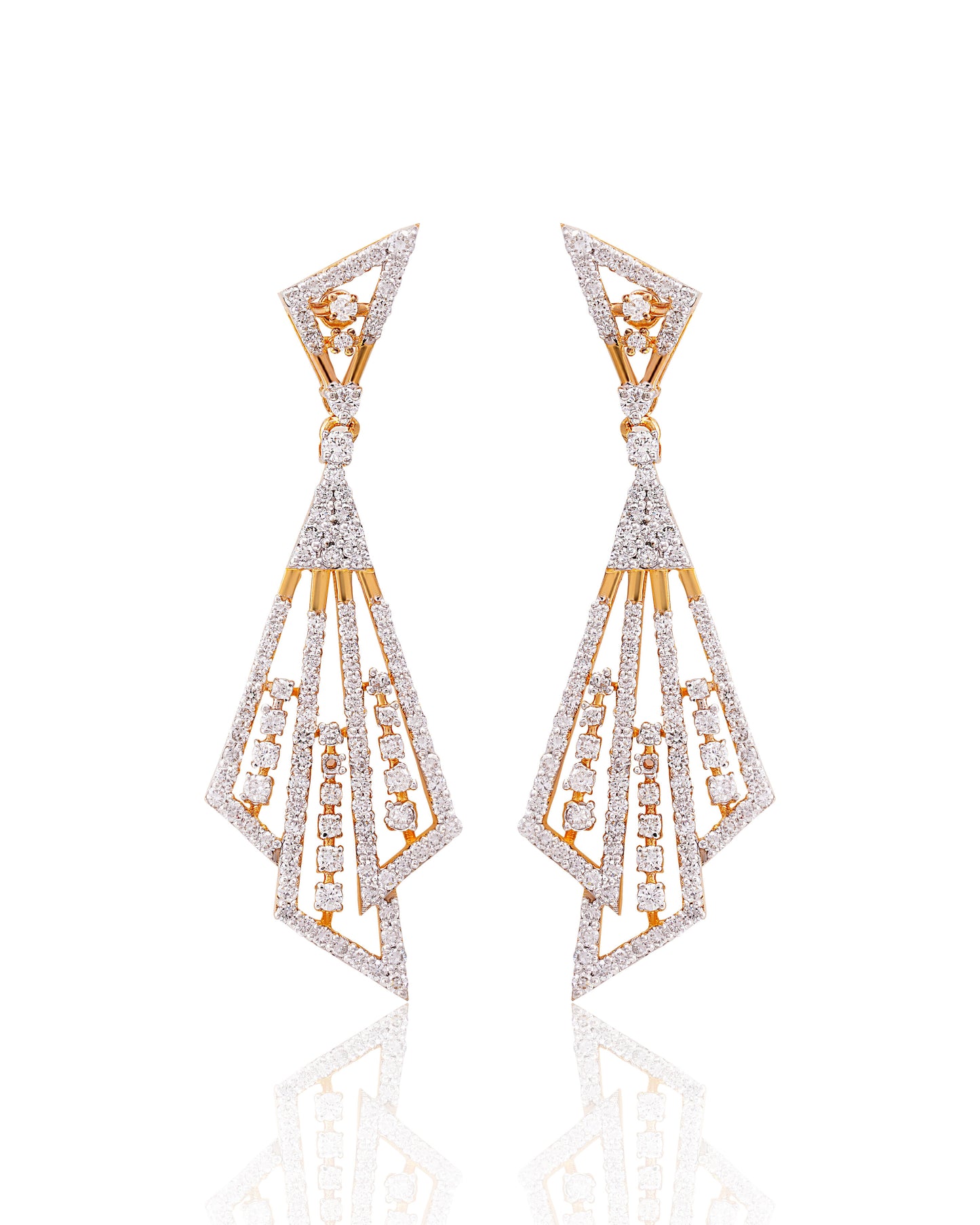 Geometric Prism Fan Earrings