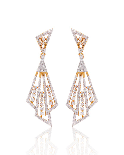 Geometric Prism Fan Earrings