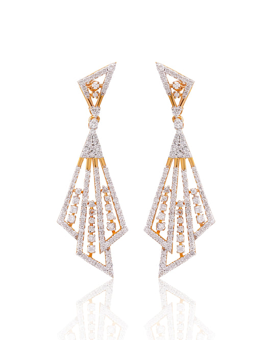 Geometric Prism Fan Earrings