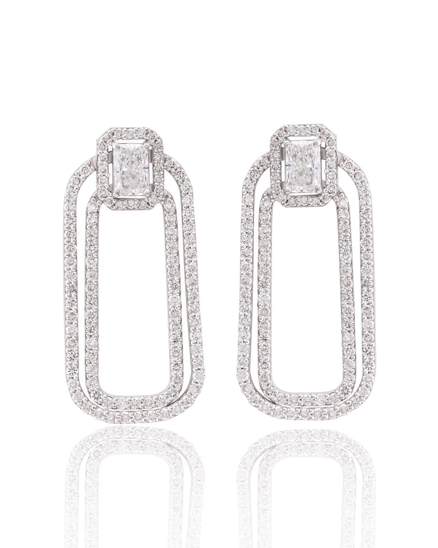 Architectural Radiant Cut Earrings