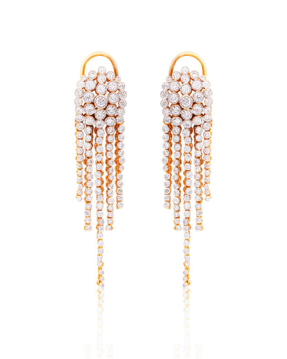 Lustrous Cascade Diamond Earrings