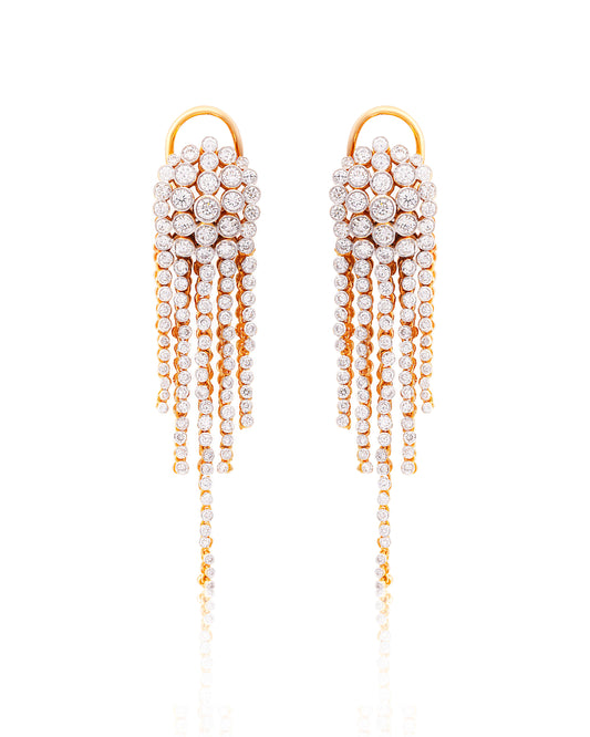 Lustrous Cascade Diamond Earrings