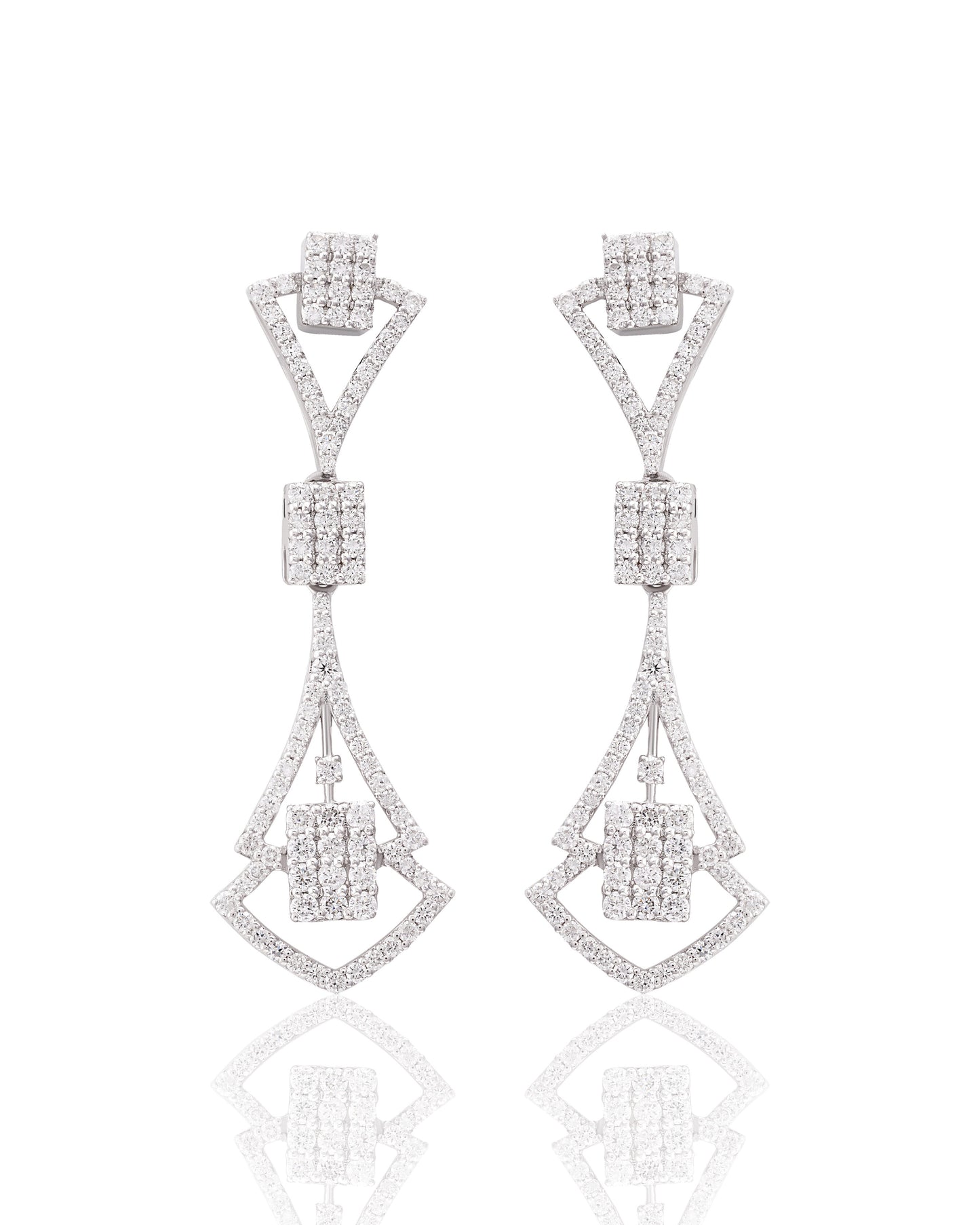 Art Deco Geometric Drop Earrings