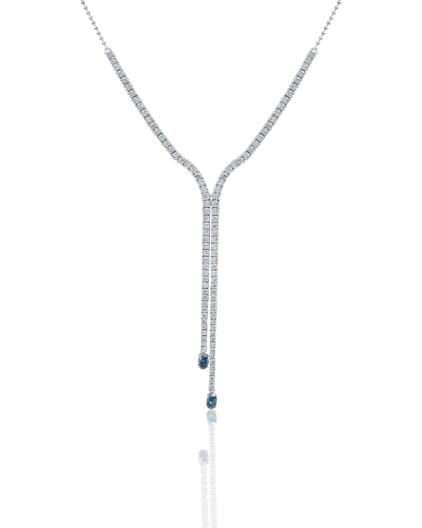Sapphire Stream Lariat Necklace