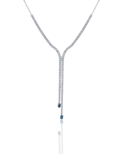 Sapphire Stream Lariat Necklace