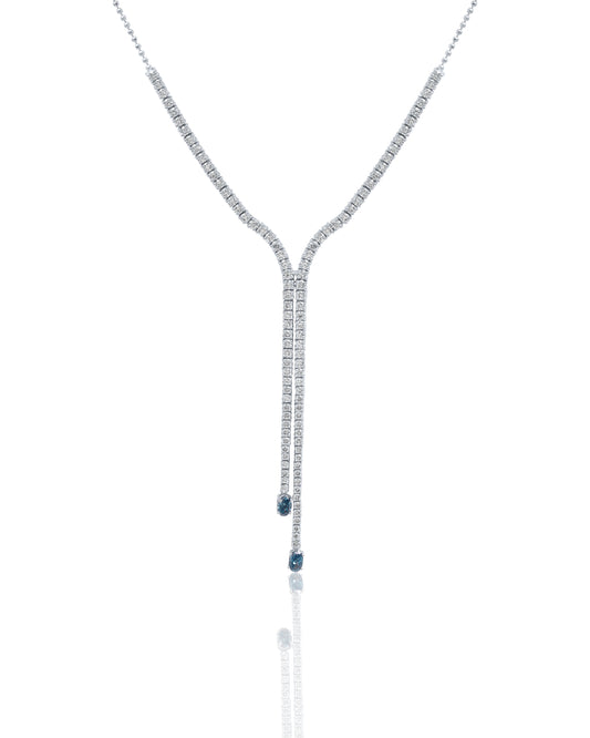 Sapphire Stream Lariat Necklace