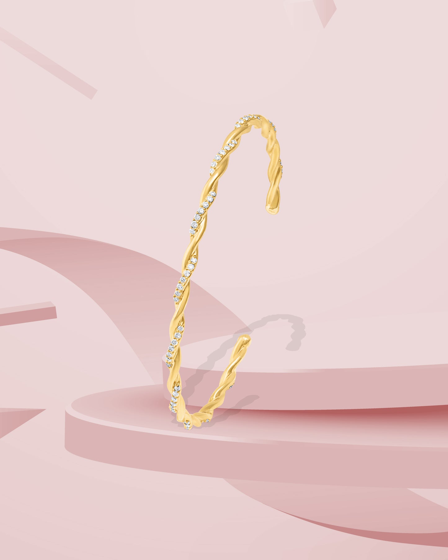 Gilded Helix Diamond Bracelet