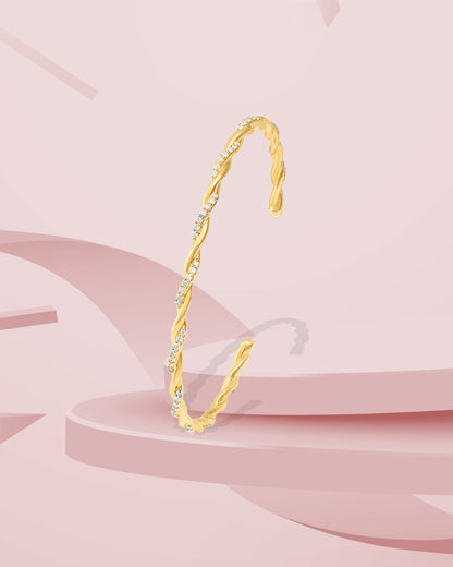 Gilded Helix Diamond Bracelet