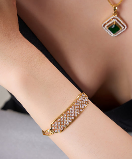 Gilded Lattice Diamond Bracelet