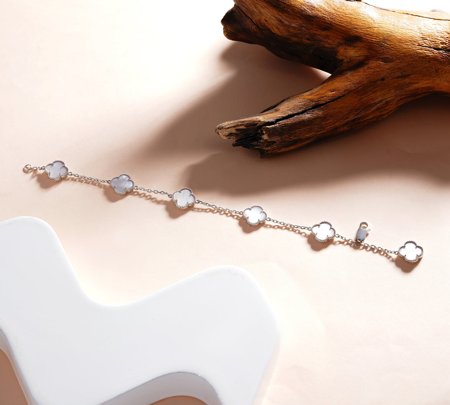 White Petal Charm Bracelet
