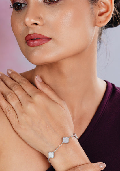White Petal Charm Bracelet