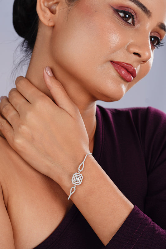 Luminous Geometric Link Bracelet