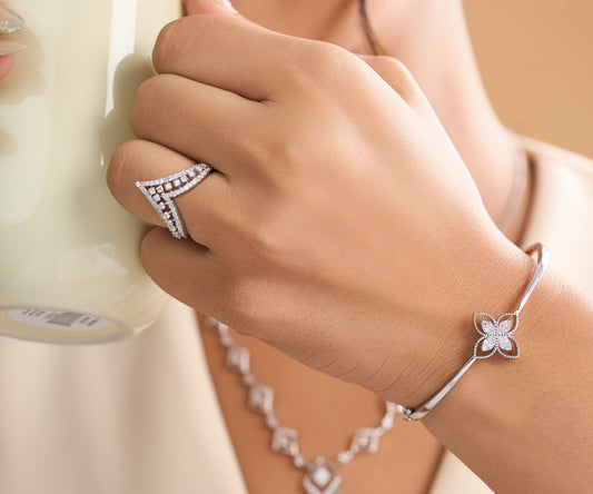 Graceful Petals Oval Bracelet