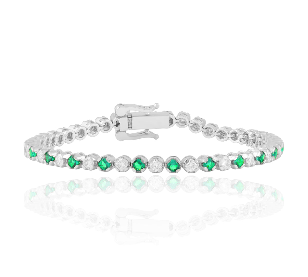 Emerald Green & Clear Tennis Bracelet