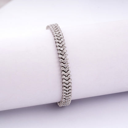 Elegant Silver-Tone Diamond Bracelet – Timeless Sparkle