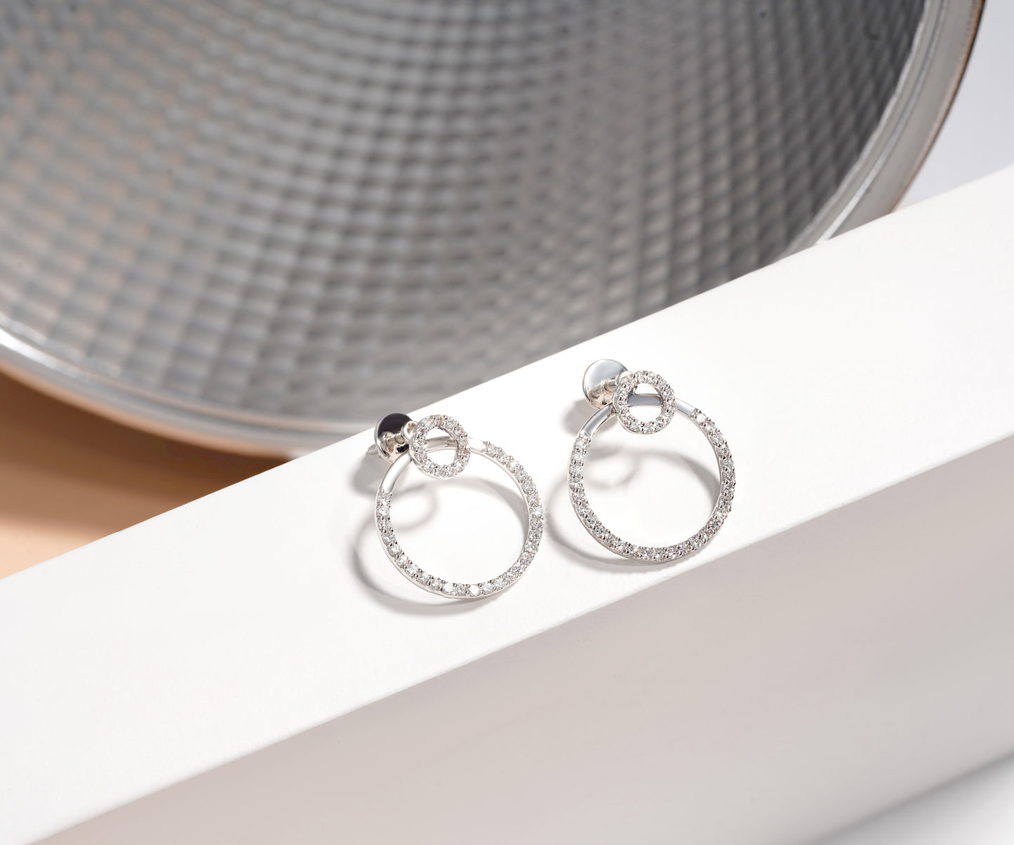 Double Halo Ring Earrings