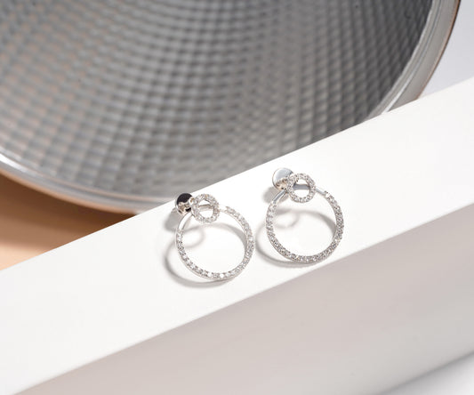 Double Halo Ring Earrings