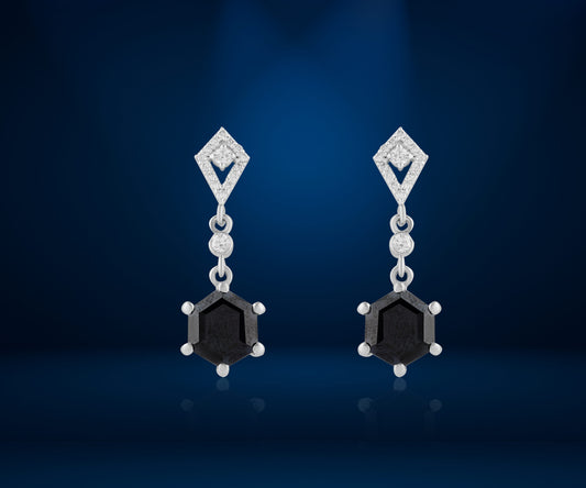 The Midnight Hexagon Earrings