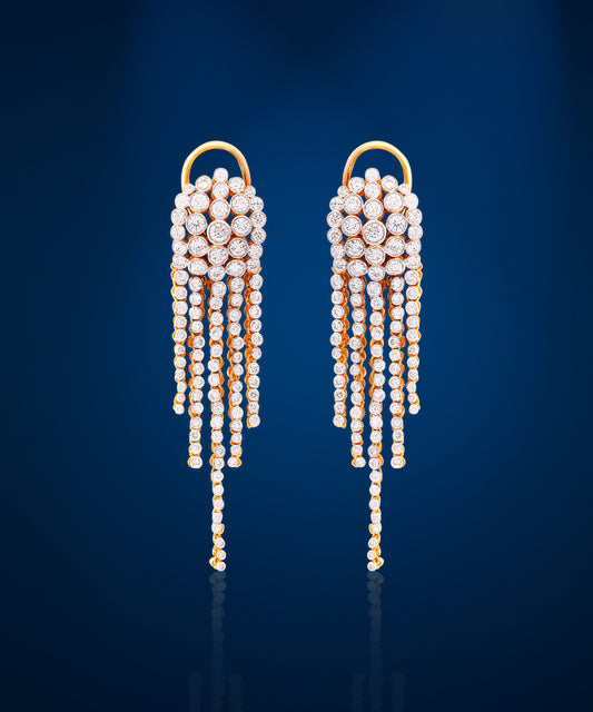 Lustrous Cascade Diamond Earrings