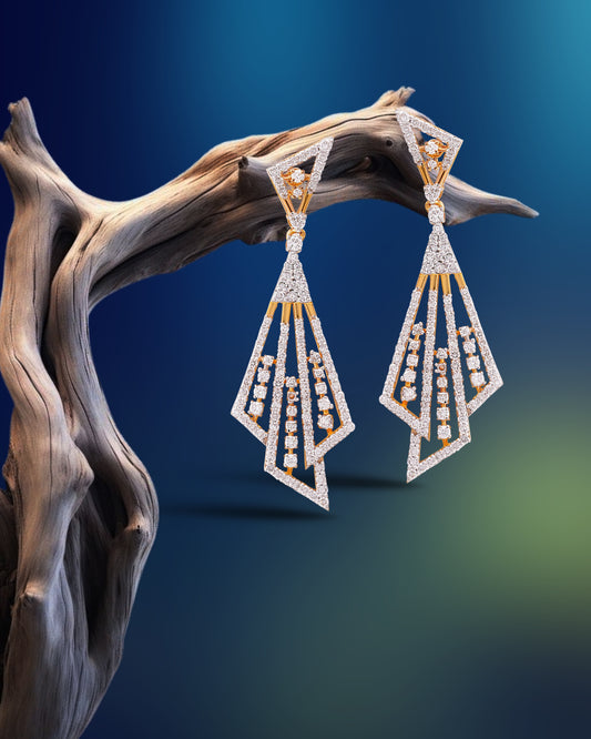 Geometric Prism Fan Earrings