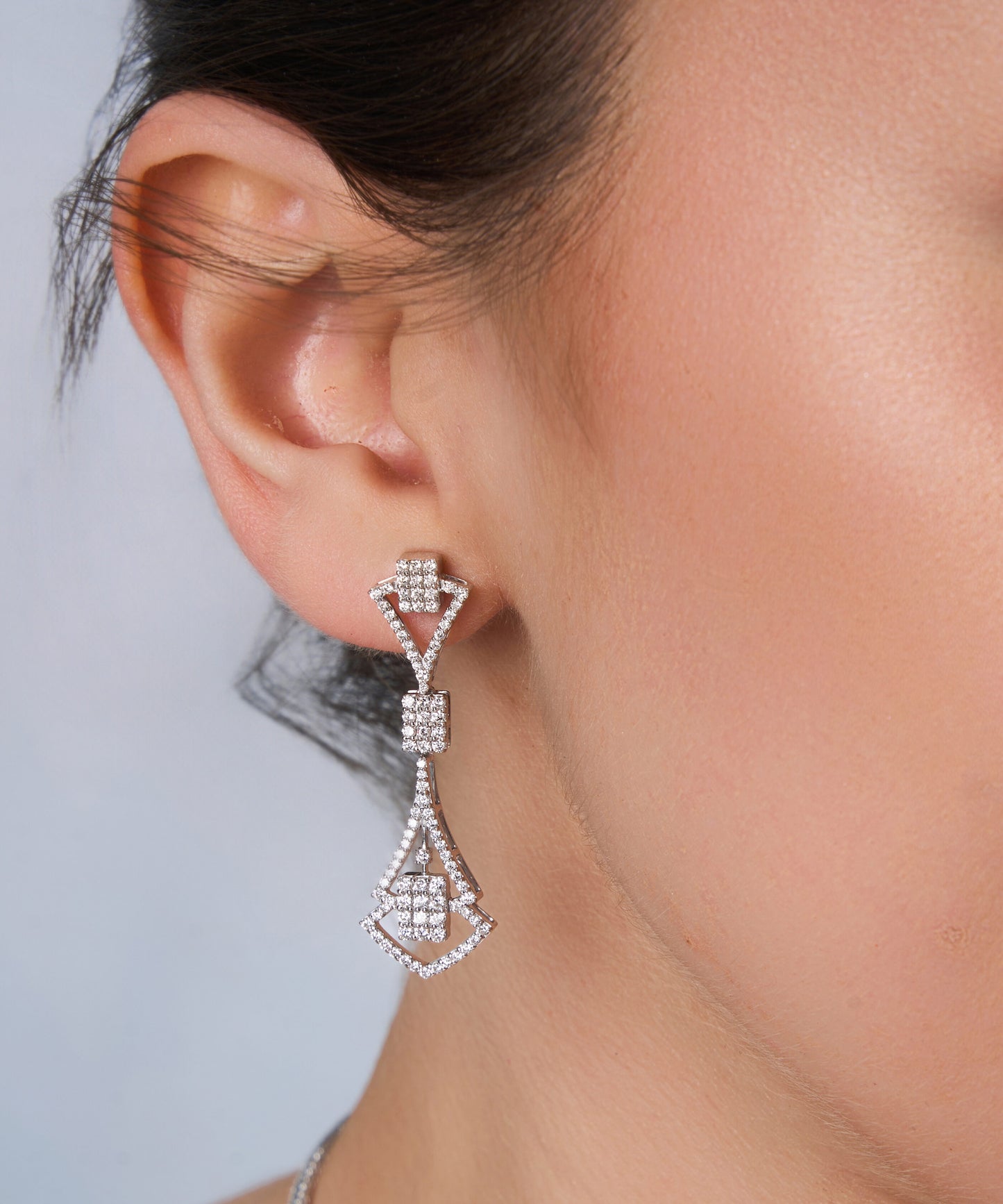 Art Deco Geometric Drop Earrings