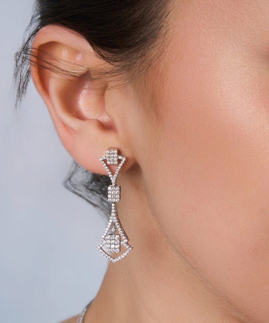 Art Deco Geometric Drop Earrings