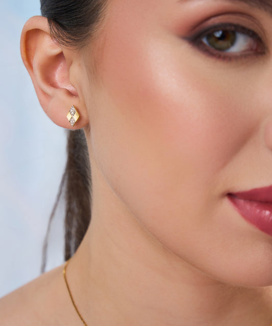 Gilded Prism Solitaire Earrings