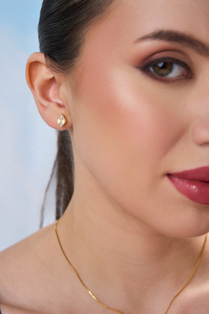 Gilded Prism Solitaire Earrings