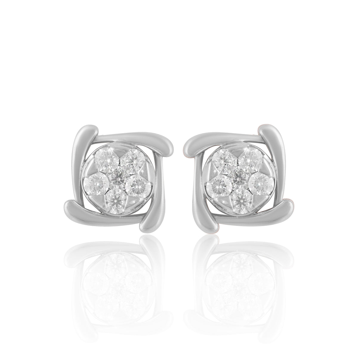 Elegant Round Cluster Stud Earrings