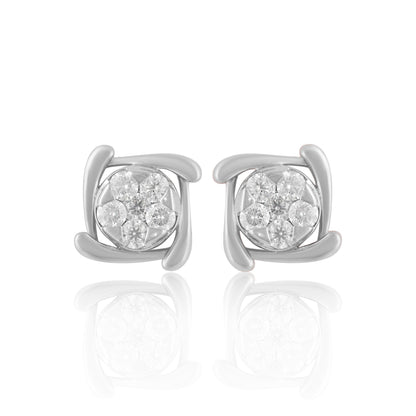 Elegant Round Cluster Stud Earrings