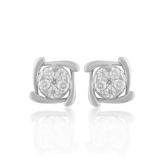 Elegant Round Cluster Stud Earrings