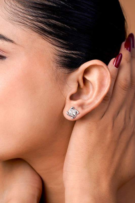Elegant Round Cluster Stud Earrings