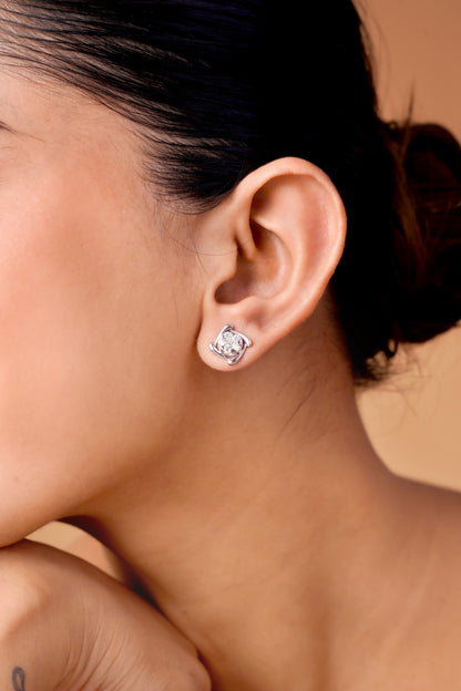 Elegant Round Cluster Stud Earrings