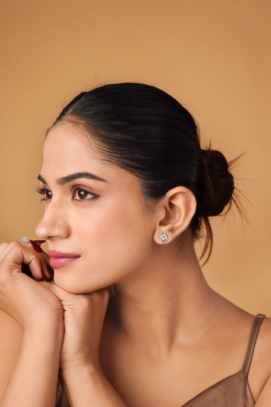Elegant Geometric Cluster Stud Earrings