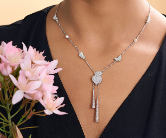 The “Flutter & Dew” Butterfly Necklace