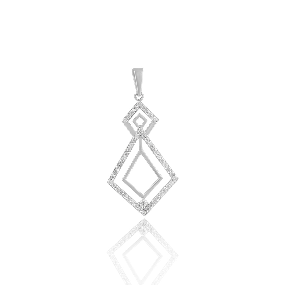 Geometric Diamond Drop Pendant