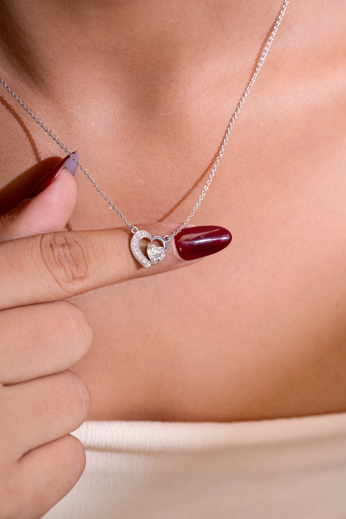 Double Heart Pendant Necklace