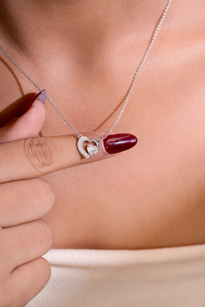 Double Heart Pendant Necklace