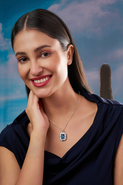 Royal Ocean Blue Stone Pendant – A Statement of Timeless Luxury