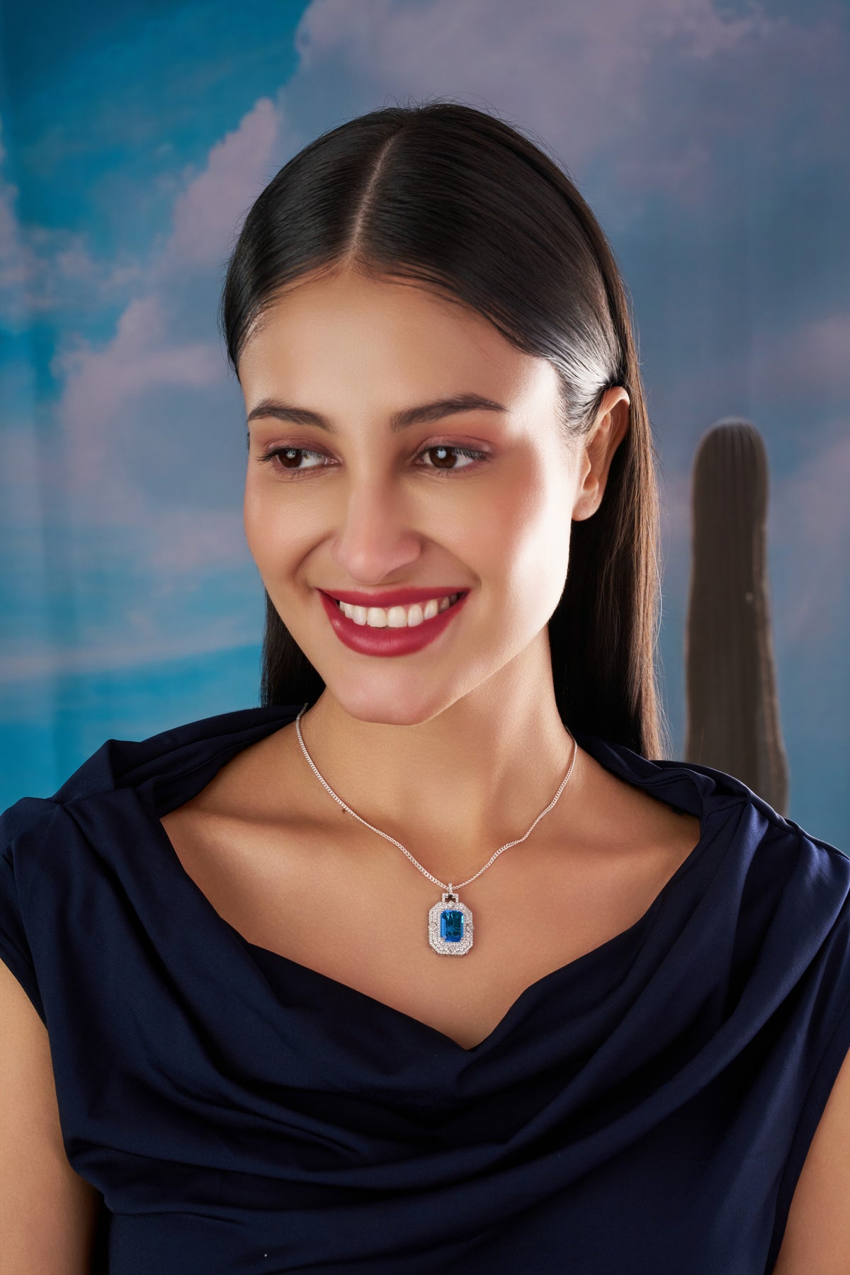 Royal Ocean Blue Stone Pendant – A Statement of Timeless Luxury
