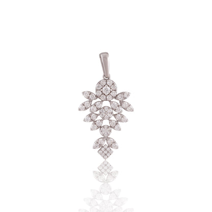 Elegant Floral Diamond-Style Pendant – A Bloom of Timeless Beauty