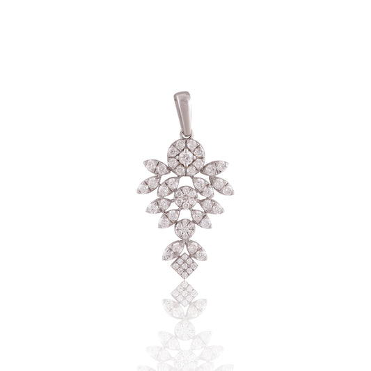 Elegant Floral Diamond-Style Pendant – A Bloom of Timeless Beauty