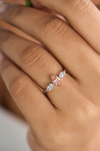 The Blush Marquise Trio Ring
