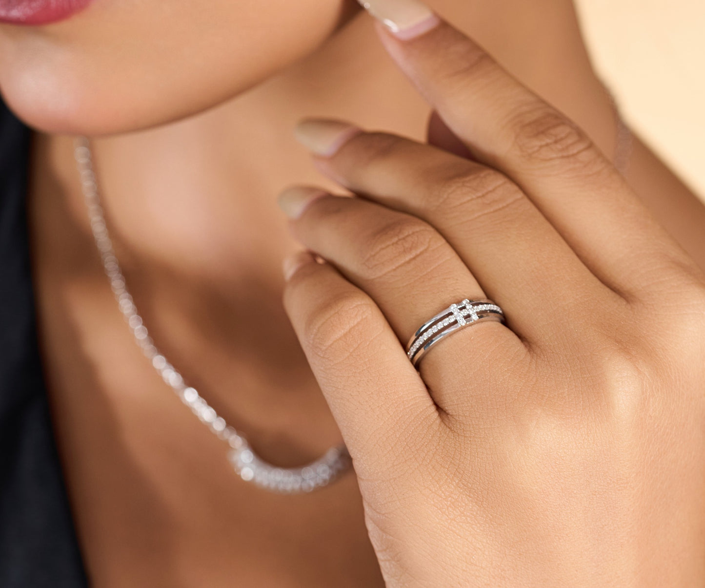 Cityscape Linear Diamond Ring