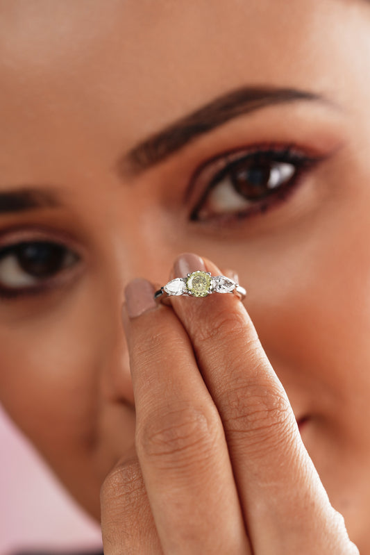 The Olive Marquise Trio Ring